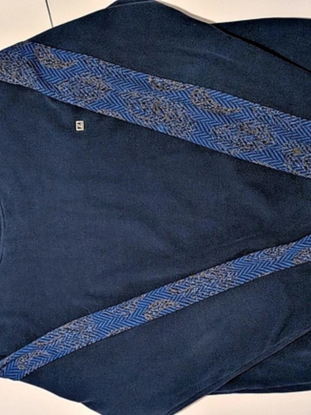 Armani Geometric Panel Crew Neck Blue